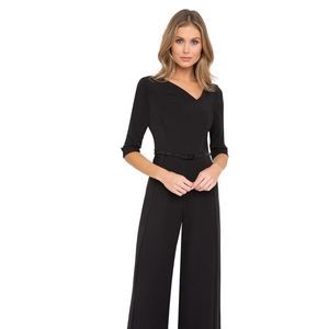 Black Halo Elegant V-Neck Black Jumpsuit